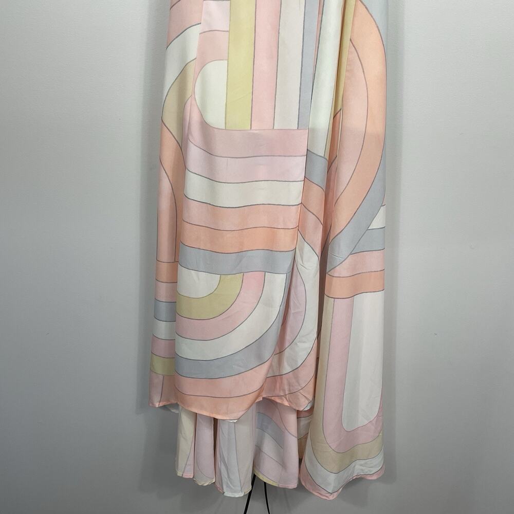 Anthropologie Hutch Geometric Wrap Maxi Dress XS Pastel Colorful Tropical Resort - Picture 6 of 9